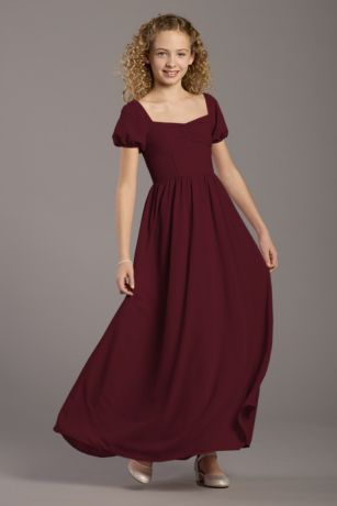 Picture of Chiffon Puff Sleeve A-Line Girls Dress