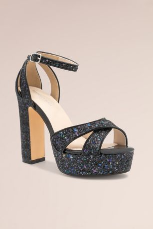 Picture of Crisscross Strap Glitter Platform Heels