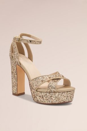 Picture of Crisscross Strap Glitter Platform Heels