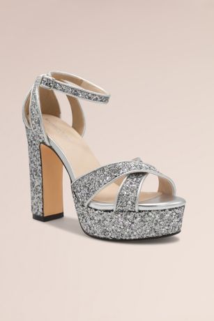 Picture of Crisscross Strap Glitter Platform Heels