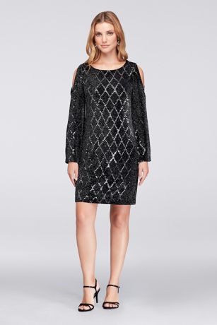 ColdShoulder Glitter Lace Mermaid Dress David's Bridal