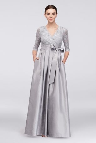 silver taffeta dress