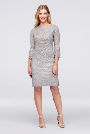 silver bell sleeve dress