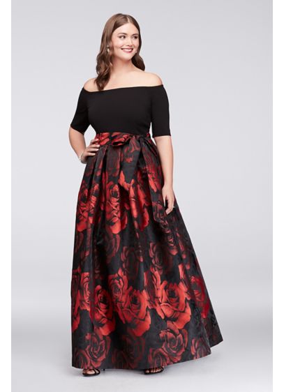 Off The Shoulder Jacquard Plus Size Ball Gown David s Bridal  Off The Shoulder Jacquard Plus Size Ball Gown David s Bridal