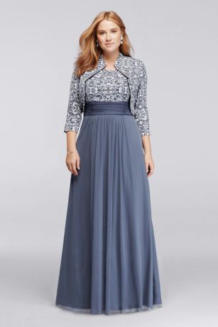 plus size long formal dresses with jackets