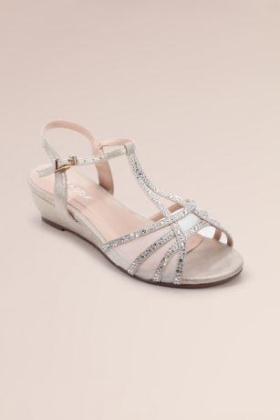 Picture of Jilly Glitter T-Strap Wedge Sandals