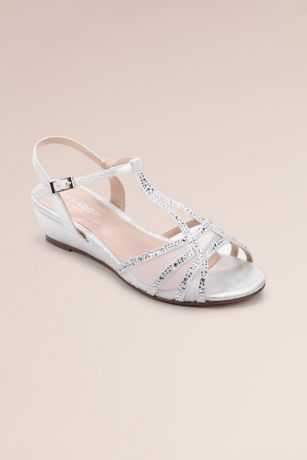 Picture of Jilly Glitter T-Strap Wedge Sandals