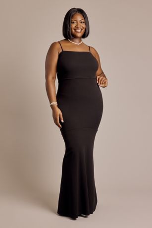 Picture of Spaghetti Strap Crepe Mermaid Dress