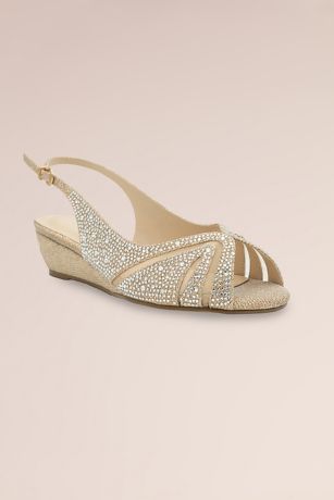 Picture of Jocelyn Peep Toe Embellished Wedge Slingbacks