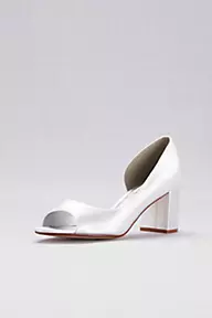 Touch Ups Dyeable Satin D'Orsay Block Heel Peep-Toes