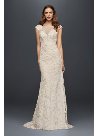 Illusion Lace Sheath Wedding Dress | David's Bridal