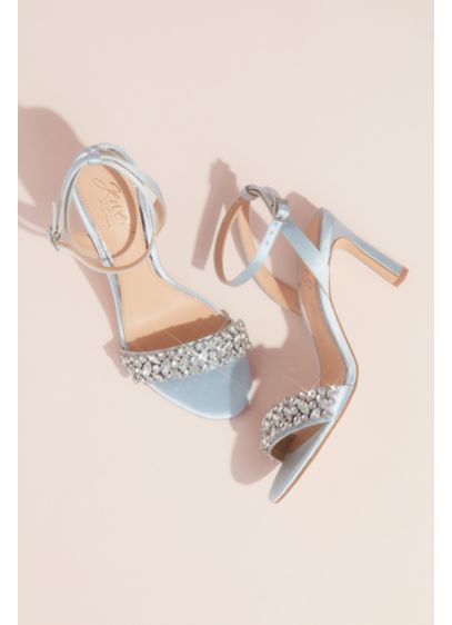 Marquise Crystal Strap Heeled Satin Sandals | David's Bridal