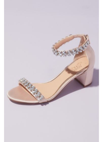 Crystal Laurel Leaf Glitter Fabric Sandals | David's Bridal
