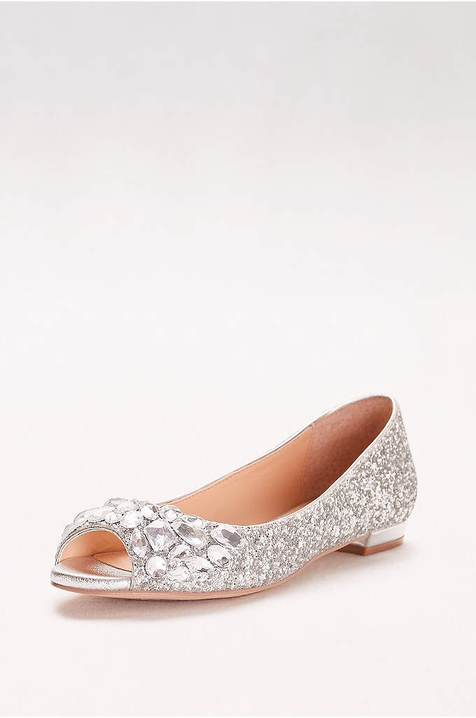 Mesh Ballet Flat with Scattered Crystals | David's Bridal