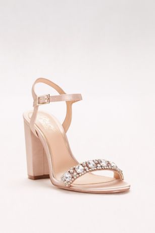 jeweled block heel sandals