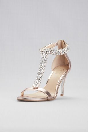 rose gold jeweled heels