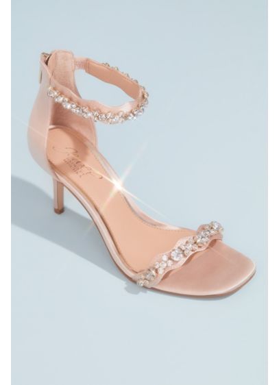 Satin Stiletto Sandals with Crystal Ankle Straps | David's Bridal