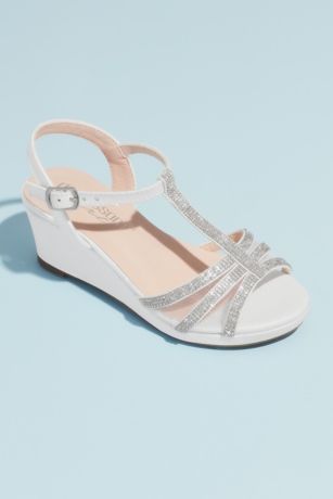 girls white wedge sandals