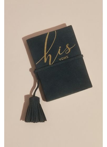 Suede His Vows Vow Book with Tassel - Wedding Gifts & Decorations