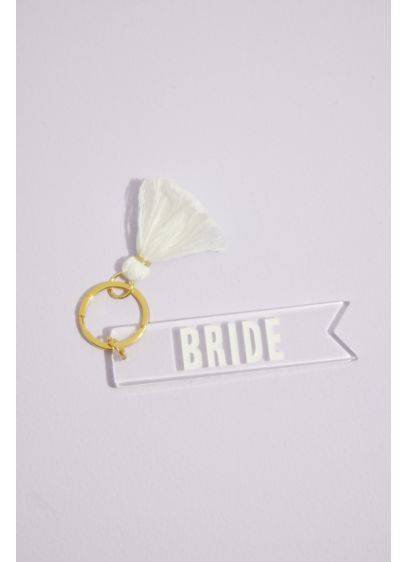 Acrylic Bride Keychain with Tassel - She'll always knows which keys are hers, when