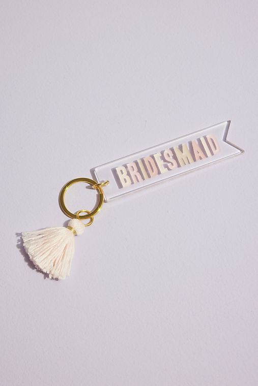 David's Bridal Acrylic Bridesmaid Keychain with Tassel