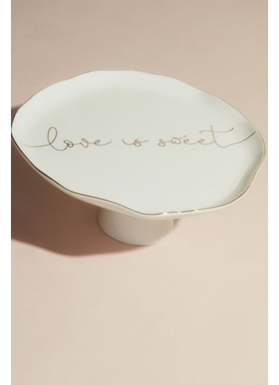 Love is Sweet Ceramic Cake Stand - Gilded 