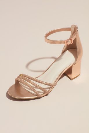 david's bridal rose gold sandals