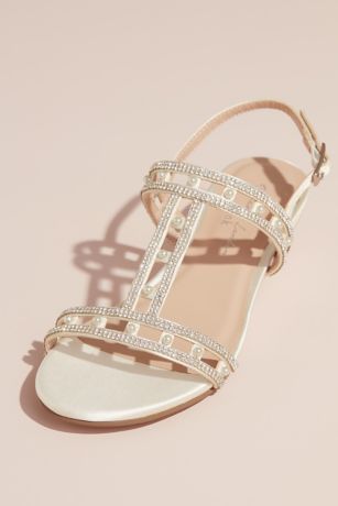wedge sandals with pearls