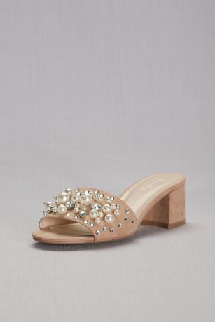 pearl heel mules