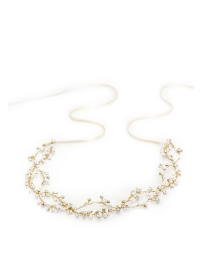 Kaylee Freshwater Pearl and Crystal Silk-Tie Sash - This looping sash is adorned with freshwater pearls,