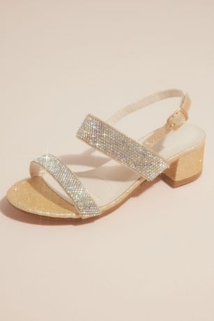 Picture of Crystal Flower Girl Block Heel Sandals