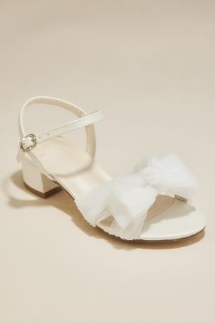 Picture of Pleated Chiffon Bow Flower Girl Sandals