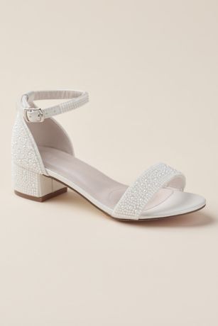 Picture of Girls Iridescent Pearl Low Block Heel Sandals