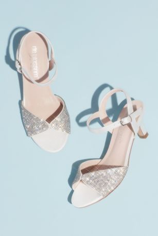 Picture of Girls' Pave Crystal Peep Toe Ankle Strap Sandals