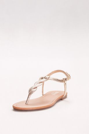 twisted t strap sandals