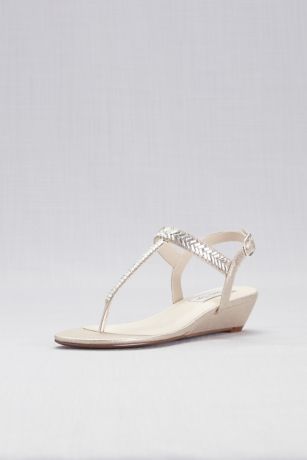 crystal flip flops wedge