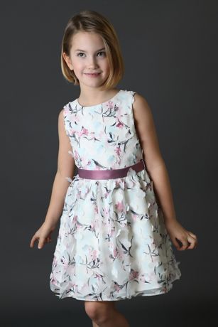 flower applique chiffon gown