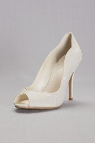 ivory peep toe shoes