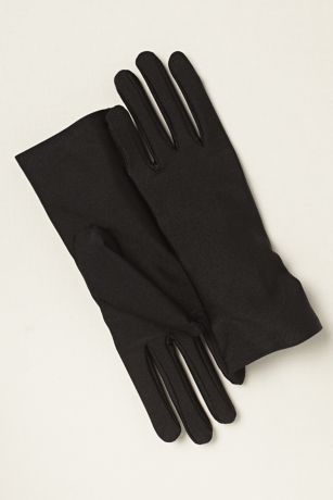 black satin wrist gloves