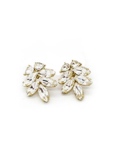 Swarovski Crystal and Sterling Leaf Earrings | David's Bridal