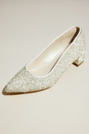 Picture of Pearl and Crystal Low Block Heel Pumps
