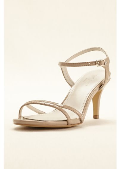 Patent Mid Heel Sandal - Davids Bridal