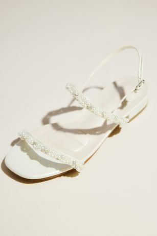 Picture of Pearl and Crystal Strap Flat Sandals
