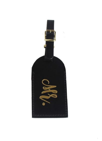 Mix and Match Mr and Mrs Luggage Tags - Embossed in gold, these Mr. and Mrs. Luggage