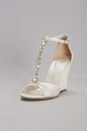 bridal wedges ivory