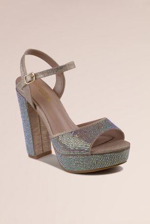 Picture of Crystal Encrusted Chunky Block Heels