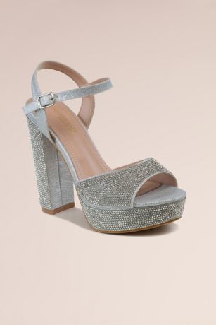 Picture of Crystal Encrusted Chunky Block Heels