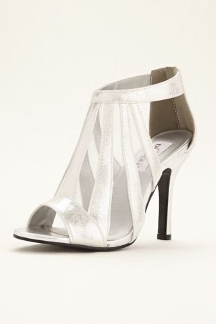 Dyeables Grey;Ivory Heeled Sandals (Lotus Metallic Shimmer Bootie)