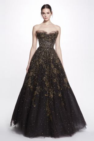 Picture of Crystal Embroidered Ball Gown with Beaded Flowers