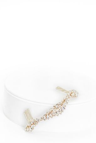 Picture of Scalloped Marquise Crystal Halo Comb